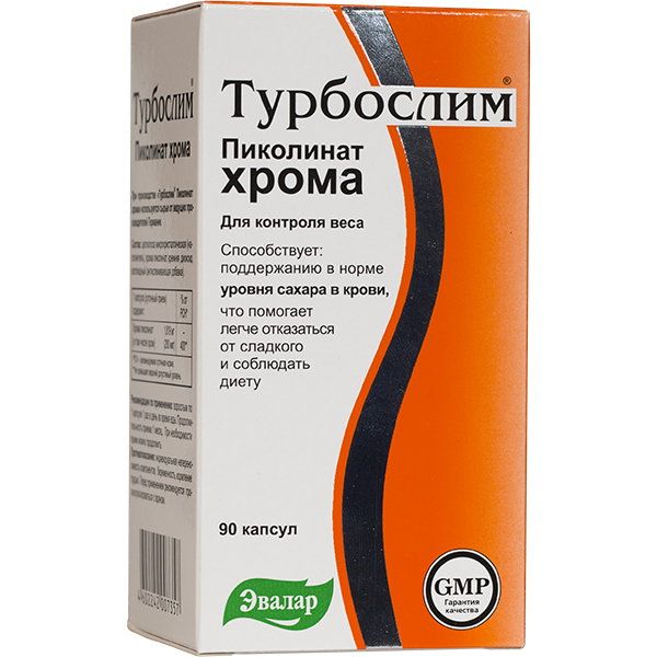 Изображение товара Турбослим пиколинат хрома «эвалар» 90 капсул Турбослим пиколинат хрома «эвалар» 90 капсул фотография