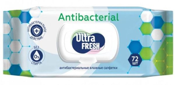 Салфетки влажные Ultra Fresh Antibacteriall №72 фотография