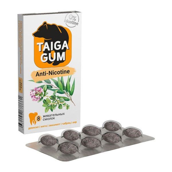 Смолка жевательная Taiga Gum против курения Алтайский Нектар 8шт фотография